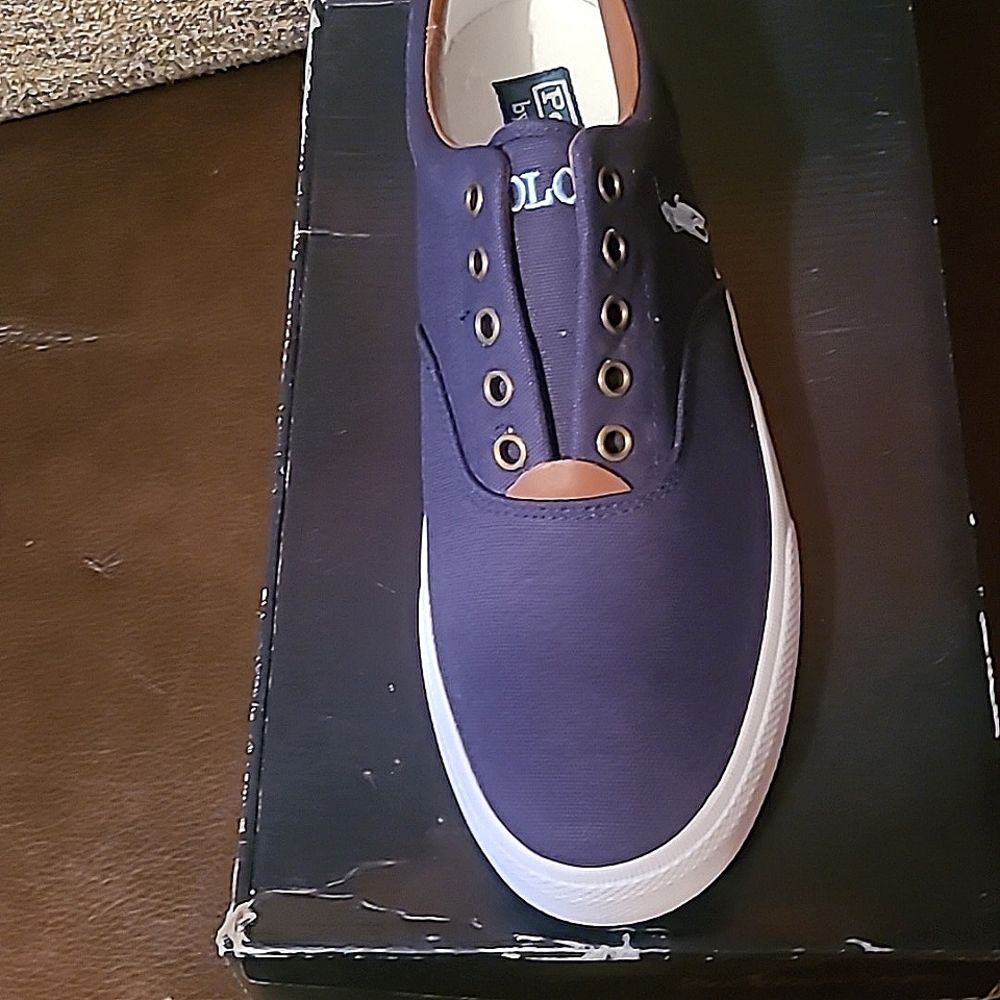 Polo  men navy Vito canvas/leather shoe